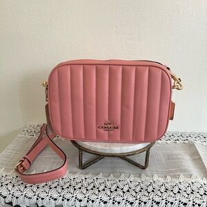 NWT Coach Jes Crossbody in Linear Quilting Leather in Candy Pink